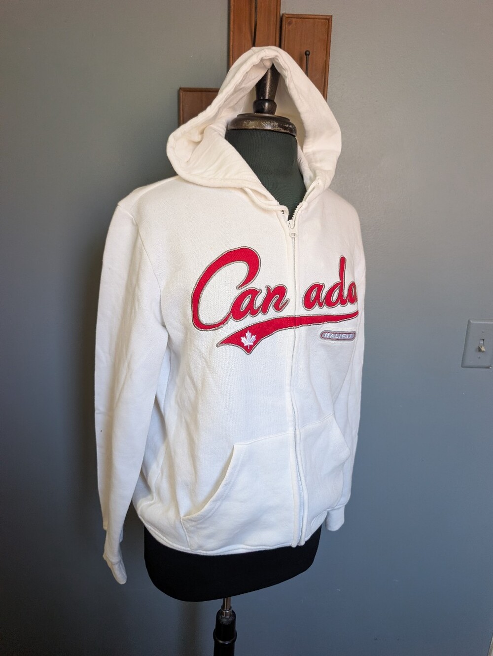 Soft Canada White Zip-Up Hoodie, Halifax Sweatshirt Jacket